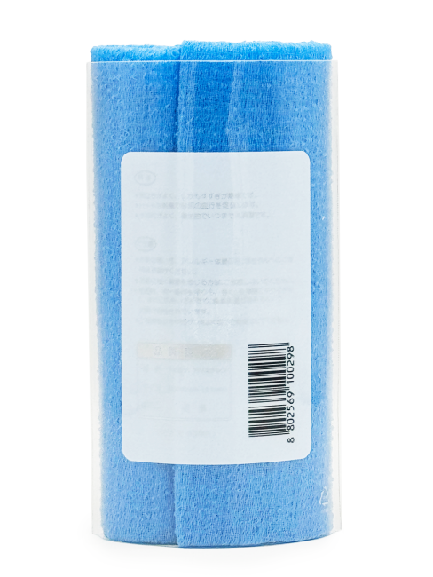 Sungbo Cleamy Мочалка для тела с плетением «Волна» в рулоне мягкая Голубая Roll-Wave Shower Towel Blue 28х95 см, 1 шт