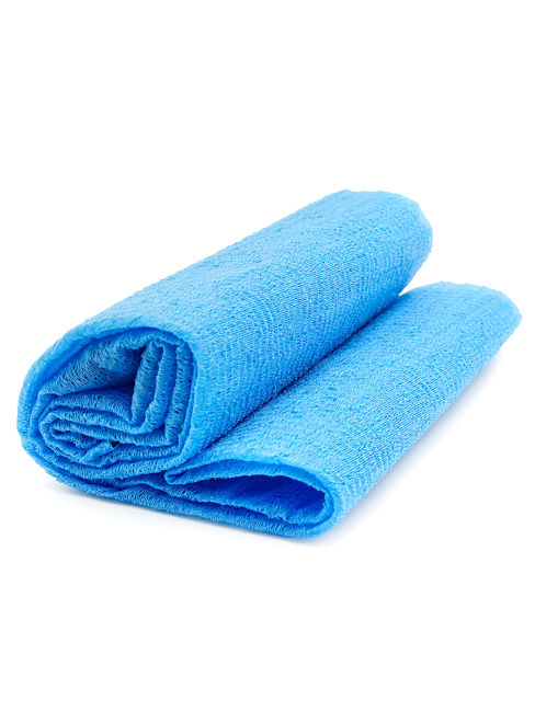 Sungbo Cleamy Мочалка для тела с плетением «Волна» в рулоне мягкая Голубая Roll-Wave Shower Towel Blue 28х95 см, 1 шт