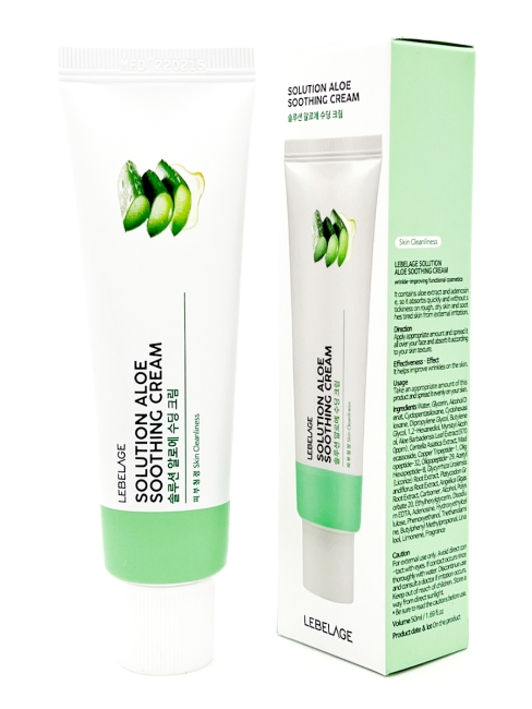 Lebelage Пептидный крем для лица с алоэ Solution Aloe Soothing Cream, 50 мл