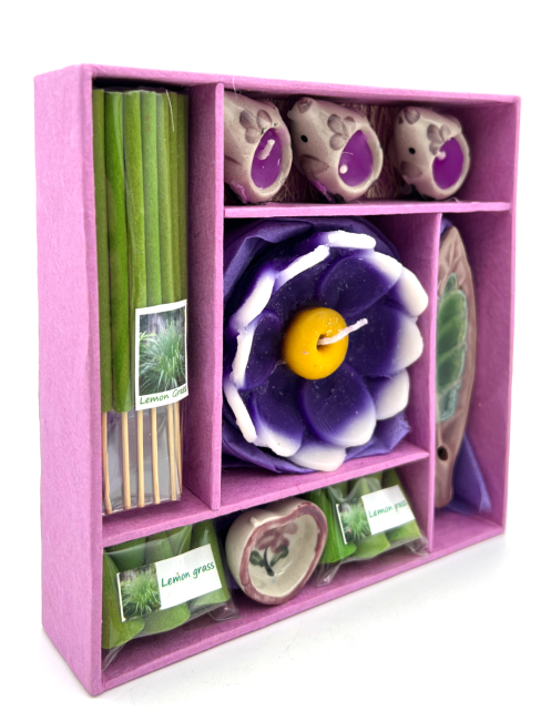 EcoBioLife Арома-набор Лемограсс из 9 предметов сиреневый Lemon Grass Aroma Set Lilac