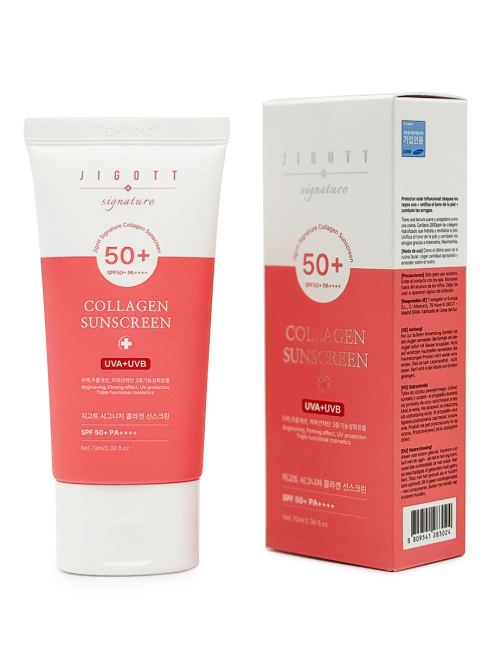 Jigott Крем для лица солнцезащитный с коллагеном Signature Collagen Sunscreen, 70 мл Jigott Крем для лица солнцезащитный с коллагеном Signature Collagen Sunscreen, 70 мл
