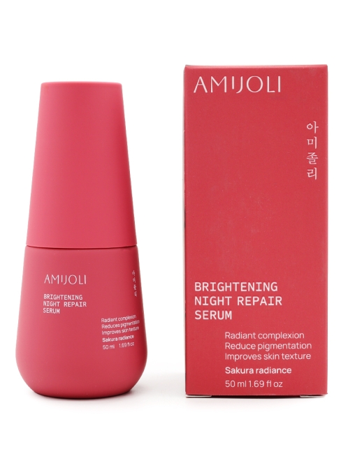 AMIJOLI Ночная сыворотка для лица с сакурой и транексамовой кислотой Brightening Night Repair Serum Sakura Radiance, 50 мл