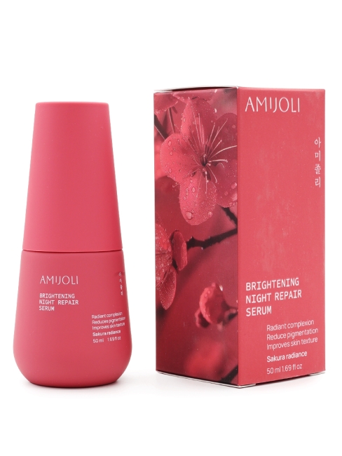 AMIJOLI Ночная сыворотка для лица с сакурой и транексамовой кислотой Brightening Night Repair Serum Sakura Radiance, 50 мл
