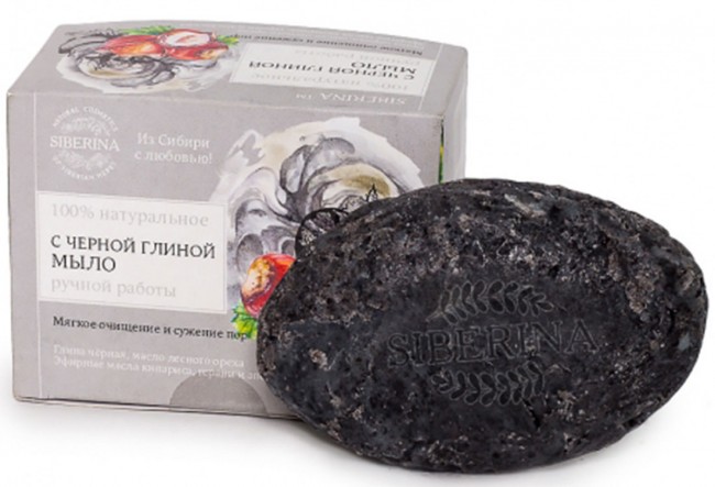 Siberina Натуральное мыло С черной глиной, 90 г