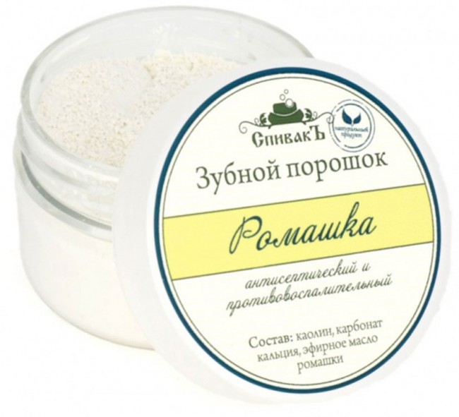 СпивакЪ Зубной порошок Ромашка, 50 г СпивакЪ Зубной порошок Ромашка, 50 г