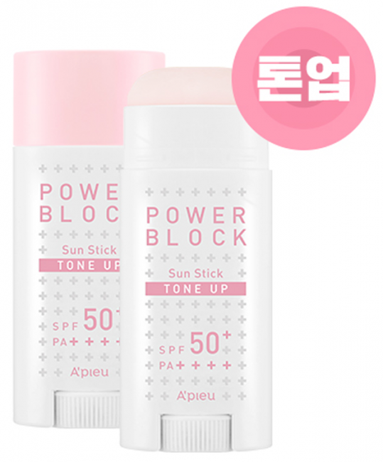 A'Pieu Power Block Tone Up Sun Stick Pink SPF50+/PA++++ Осветляющий солнцезащитный стик, 15 г A'Pieu Power Block Tone Up Sun Stick Pink SPF50+/PA++++ Осветляющий солнцезащитный стик, 15 г