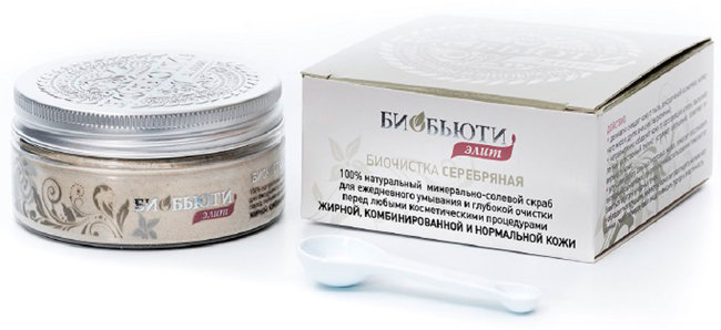 БиоБьюти Скраб Элит Биочистка серебряная для жирной, комбинированной и нормальной кожи, 70 г