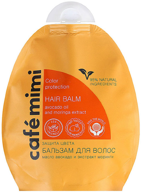 Кафе красоты Le Cafe Mimi Бальзам для волос Защита цвета и Блеск, 250 мл Кафе красоты Le Cafe Mimi Бальзам для волос Защита цвета и Блеск, 250 мл