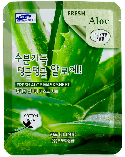 3W Clinic Fresh Aloe Mask Sheet Тканевая маска для лица с экстрактом Алоэ, 23 мл 3W Clinic Fresh Aloe Mask Sheet Тканевая маска для лица с экстрактом Алоэ, 23 мл