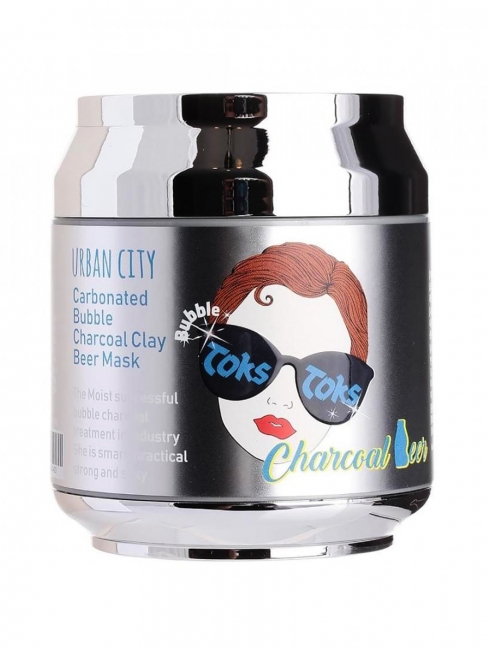 Baviphat Маска для лица глиняно-пузырьковая Urban City Carbonated Charcoal Clay Beer Mask, 90 г
