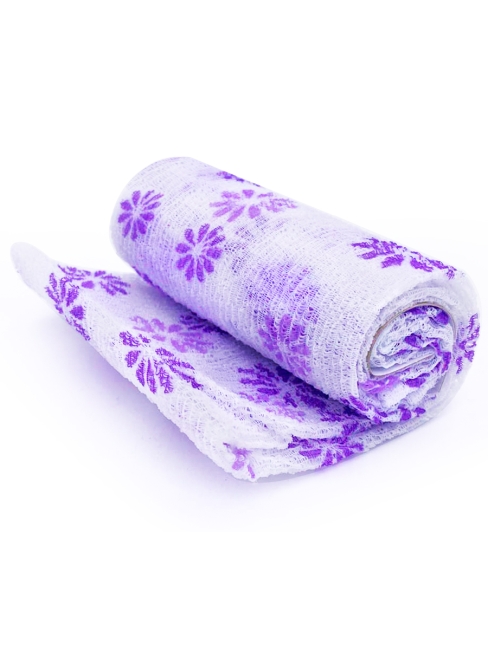 ShinYoung Массажная мочалка полотенце для глубокого очищения кожи и профилактики целлюлита Цветочек Lilac, 29x100 см ShinYoung Массажная мочалка полотенце для глубокого очищения кожи и профилактики целлюлита Цветочек Lilac, 29x100 см