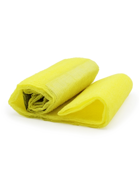 Sungbo Cleamy Мочалка для тела с плетением «Волна» в рулоне мягкая Желтая Roll-Wave Shower Towel Yellow 28х95 см, 1 шт