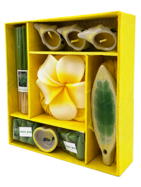 EcoBioLife Арома-набор Лемограсс из 9 предметов желтый Lemon Grass Aroma Set Yellow