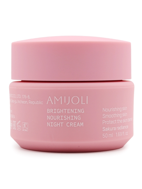 AMIJOLI Ночной крем для лица с сакурой и транексамовой кислотой Brightening Nourishing Night Cream Sakura Radiance, 50 мл