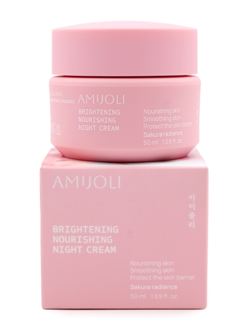 AMIJOLI Ночной крем для лица с сакурой и транексамовой кислотой Brightening Nourishing Night Cream Sakura Radiance, 50 мл