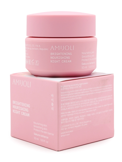 AMIJOLI Ночной крем для лица с сакурой и транексамовой кислотой Brightening Nourishing Night Cream Sakura Radiance, 50 мл