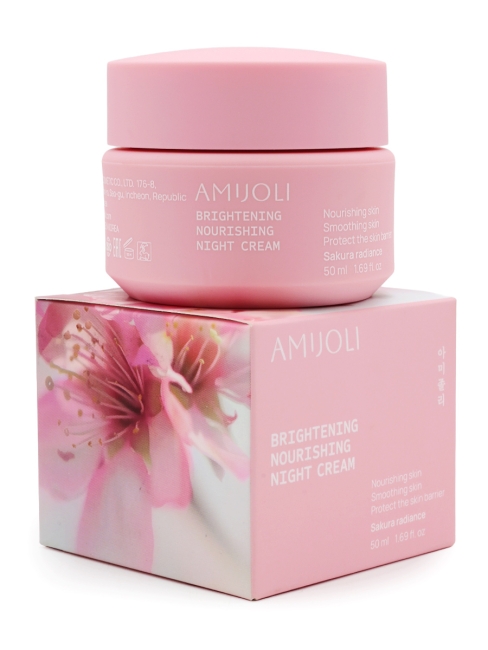 AMIJOLI Ночной крем для лица с сакурой и транексамовой кислотой Brightening Nourishing Night Cream Sakura Radiance, 50 мл