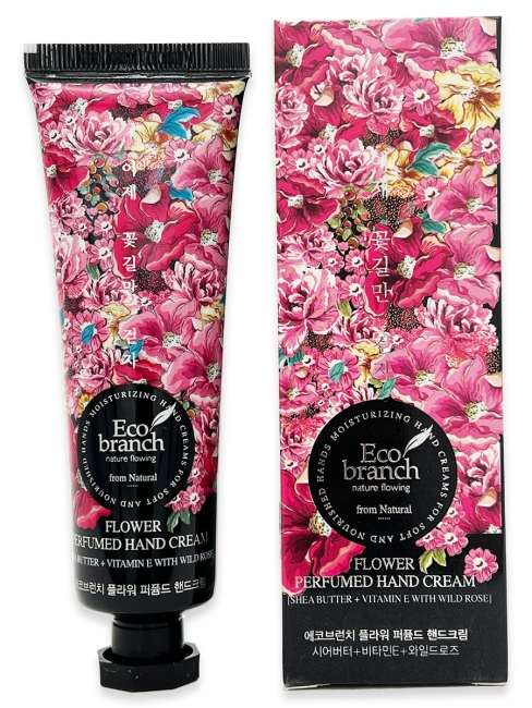 Eco branch Крем для рук парфюмированный с маслом ши и розой Flower Perfumed Hand Cream With Rose, 40 г