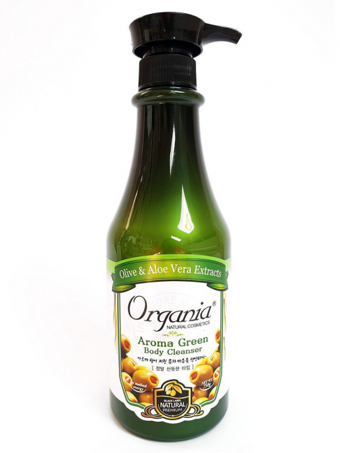 White Organia Гель для душа с Алоэ и Зеленым чаем Aroma Green Body Cleanser, 750 мл
