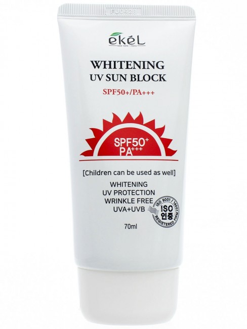 Ekel Солнцезащитный крем для лица Whitening UV Sun Block SPF 50+ PA+++, 70 мл Ekel Солнцезащитный крем для лица Whitening UV Sun Block SPF 50+ PA+++, 70 мл