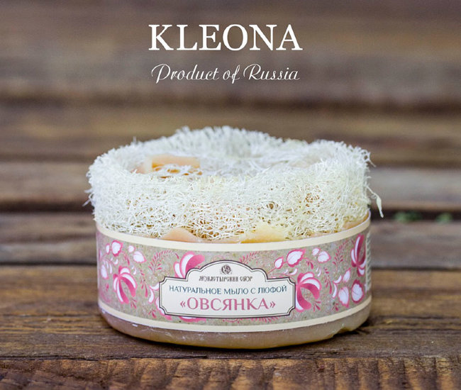 Kleona Мыло с люфой "Овсянка", 135 г