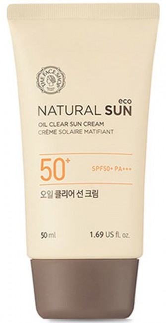 THE FACE SHOP Natural Sun Eco Oil Clear Sun Cream SPF50+PA+++ Матирующий солнцезащитный крем, 50 мл THE FACE SHOP Natural Sun Eco Oil Clear Sun Cream SPF50+PA+++ Матирующий солнцезащитный крем, 50 мл