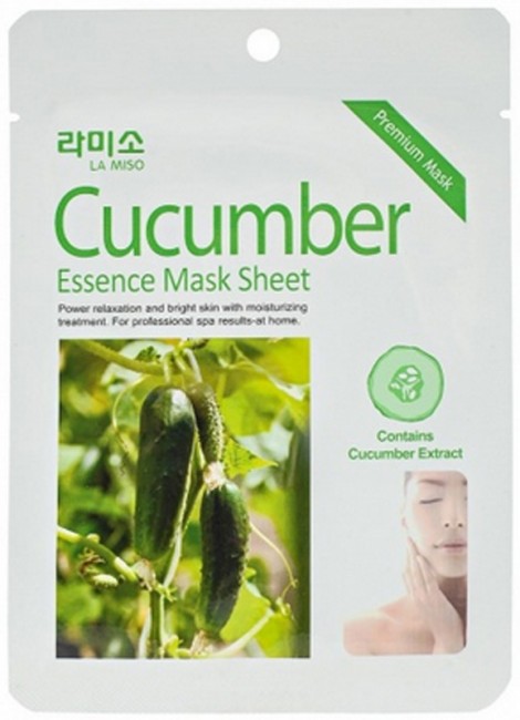 LA MISO Cucumber Essence Mask Sheet Маска с экстрактом Огурца, 21 г