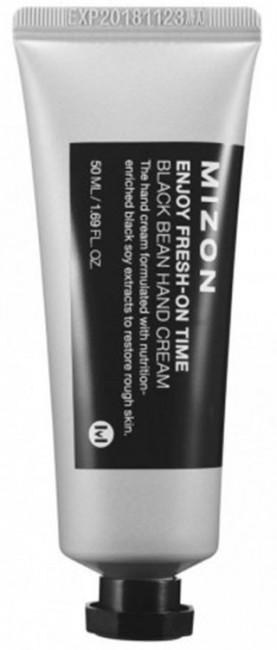 MIZON Enjoy Fresh On-Time Black Bean Hand Cream Омолаживающий крем для рук с экстрактом соевых бобов, 50 мл