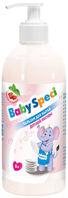 Baby Speci Бальзам для мытья детской посуды Земляника со сливками, 500 мл
