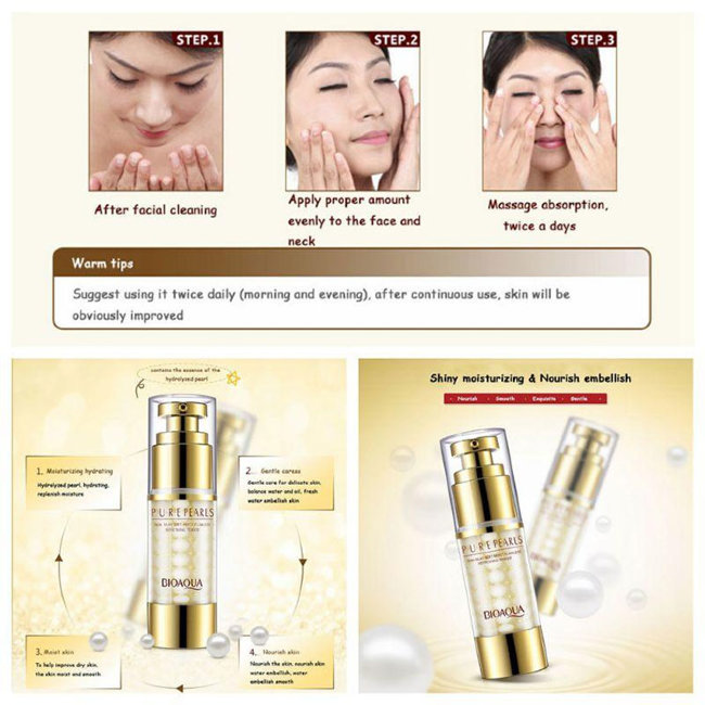 Bioaqua Pure Pearls Eye Cream Увлажняющий крем для век с экстрактом жемчуга, 25 г