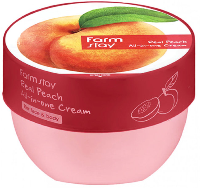 FarmStay Real Peach All-in-one Cream Многофункциональный крем с экстрактом персика, 300 мл