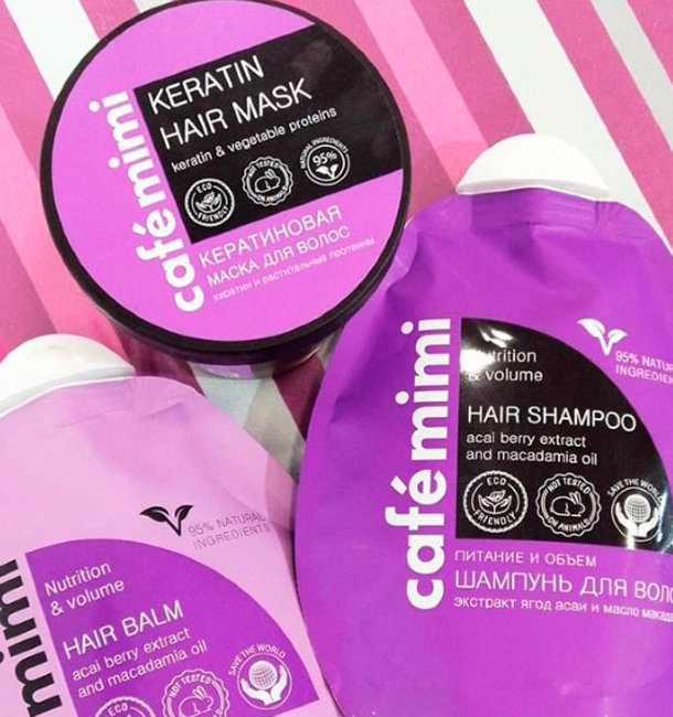 Кафе красоты Le Cafe Mimi Бальзам для волос Питание и Объем, 250 мл