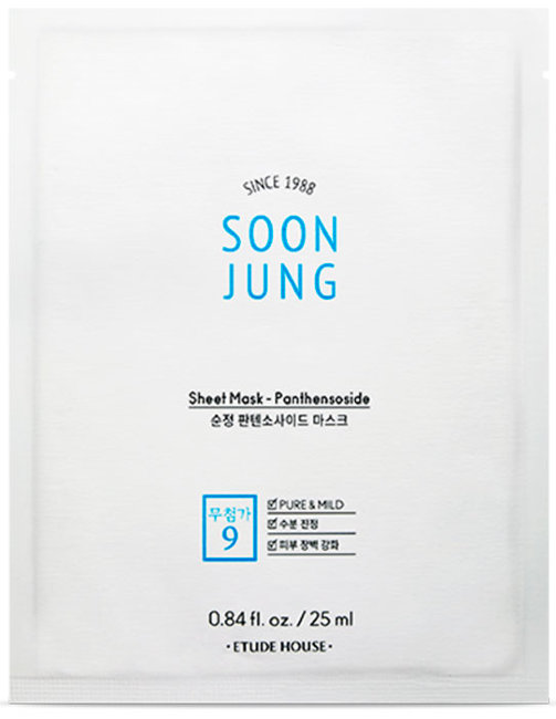 ETUDE HOUSE Soon Jung Sheet Mask Panthensoside Успокаивающая тканевая маска с пантенсосидом, 25 мл