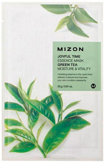MIZON Joyful Time Essence Mask Green Tea Тканевая маска для лица с экстрактом зелёного чая, 23 г