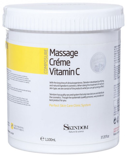 Skindom Massage Cream Vitamin C Массажный крем для лица с витамином С, 1100 мл Skindom Massage Cream Vitamin C Массажный крем для лица с витамином С, 1100 мл