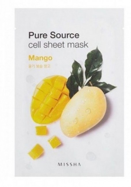 MISSHA Pure Source Cell Sheet Mask Mango Тканевая маска для лица с манго, 21 г