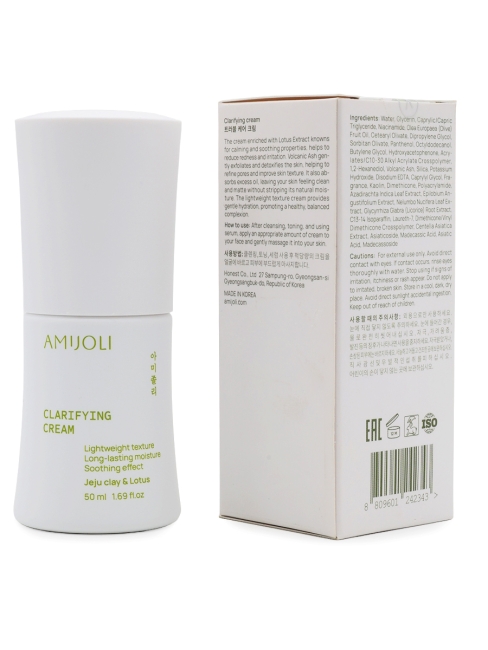 AMIJOLI Увлажняющий крем для проблемной кожи лица c глиной и лотосом Clarifying Cream JeJu Clay & Lotus, 50 мл AMIJOLI Увлажняющий крем для проблемной кожи лица c глиной и лотосом Clarifying Cream JeJu Clay & Lotus, 50 мл