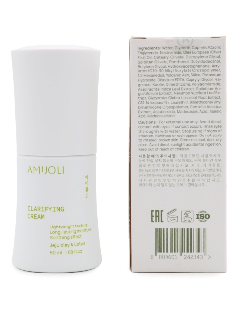 AMIJOLI Увлажняющий крем для проблемной кожи лица c глиной и лотосом Clarifying Cream JeJu Clay & Lotus, 50 мл AMIJOLI Увлажняющий крем для проблемной кожи лица c глиной и лотосом Clarifying Cream JeJu Clay & Lotus, 50 мл