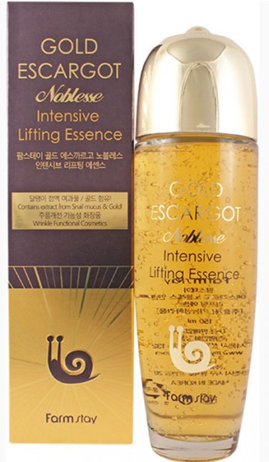 FarmStay Gold Escargot Noblesse Intensive Lifting Essence Сыворотка интенсивно восстанавливающая против морщин с экстрактом королевской улитки, 150 мл FarmStay Gold Escargot Noblesse Intensive Lifting Essence Сыворотка интенсивно восстанавливающая против морщин с экстрактом королевской улитки, 150 мл