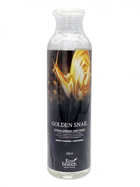 Eco Branch Тоник для лица с экстрактом улитки Golden Snail Hypoallergenic Skin Toner, 250 мл Eco Branch Тоник для лица с экстрактом улитки Golden Snail Hypoallergenic Skin Toner, 250 мл