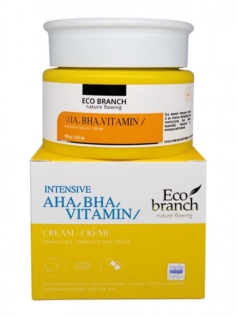 Eco Branch Интенсивный увлажняющий крем с кислотами, витаминами AHA, BHA, Vitamin Intensive Cream, 100 мл Eco Branch Интенсивный увлажняющий крем с кислотами, витаминами AHA, BHA, Vitamin Intensive Cream, 100 мл