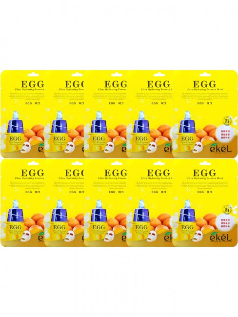 Ekel Комплект масок с экстрактом яичного желтка EGG Ultra Hydrating Essence Mask, 10*25 мл Ekel Комплект масок с экстрактом яичного желтка EGG Ultra Hydrating Essence Mask, 10*25 мл