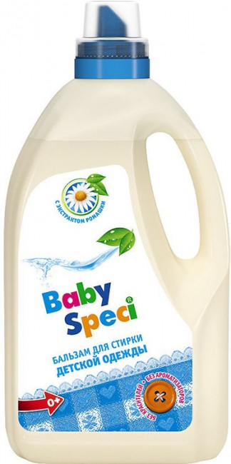 Baby Speci Бальзам для стирки детского белья с экстрактом ромашки, 1,5 л
