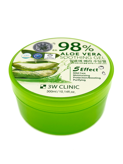 3W CLINIC Универсальный увлажняющий гель с алоэ вера 98% Aloe Vera Soothing Gel, 300 мл