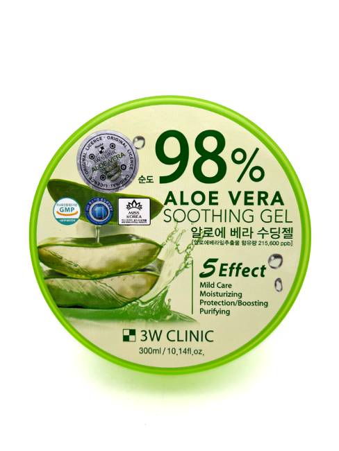 3W CLINIC Универсальный увлажняющий гель с алоэ вера 98% Aloe Vera Soothing Gel, 300 мл