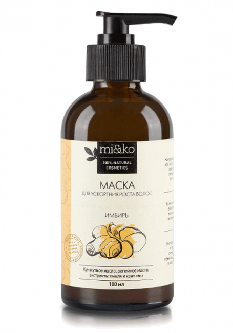 MiKo Маска для волос Имбирь для ускорения роста волос, 100 мл