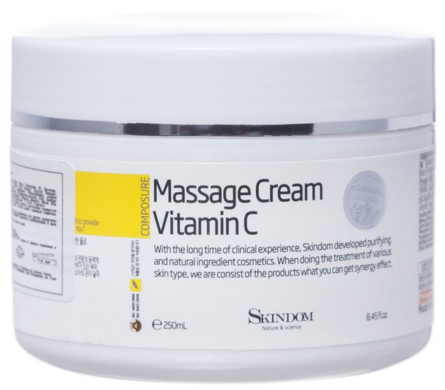 Skindom Массажный крем для лица с витамином С Massage Cream Vitamin C, 250 мл