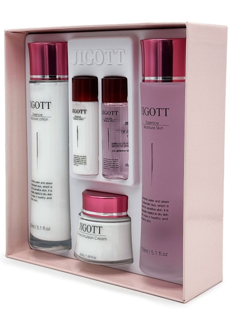 Jigott Набор для ухода за кожей лица интенсивно увлажняющий Essence Moisture Skin Care 3Set