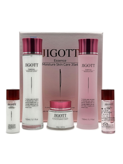 Jigott Набор для ухода за кожей лица интенсивно увлажняющий Essence Moisture Skin Care 3Set