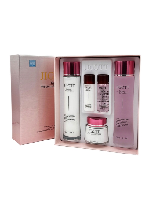 Jigott Набор для ухода за кожей лица интенсивно увлажняющий Essence Moisture Skin Care 3Set
